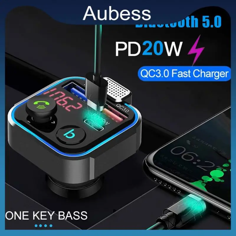 

Pd 20w Hands Free Fm Transmitter Universal Car Adapter Durable Mp3 Player Car Accessories Qc3.0 Fast Usb Charger