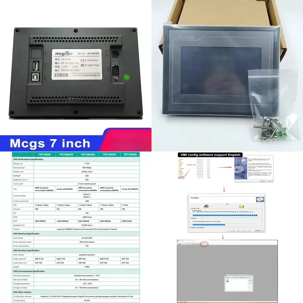 Фото 7-дюймовый сенсорный экран HMI для промышленных панелей оператора MCGS TPC7062K TPC7062KD TPC7062KX TPC7062KT TPC7062TD TPC7062HI TPC1062K №1
