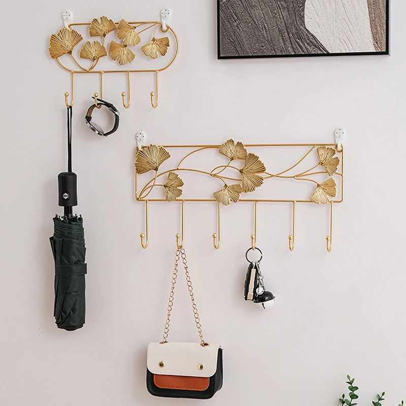 

Creative Organizer Hook Nordic Style Stoving Varnish Storage Hook Heavy Duty Wall Hook Decorative Leaves Shape Hanging Hook