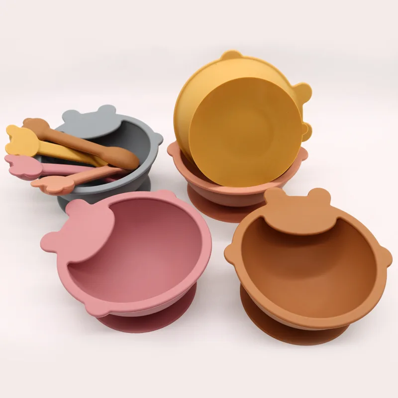 

2Pcs Baby Silicone Plate Safe Suction Divided Dining Plates BPA Free Children Dishes Toddle Training Tableware Kids Feeding Bowl