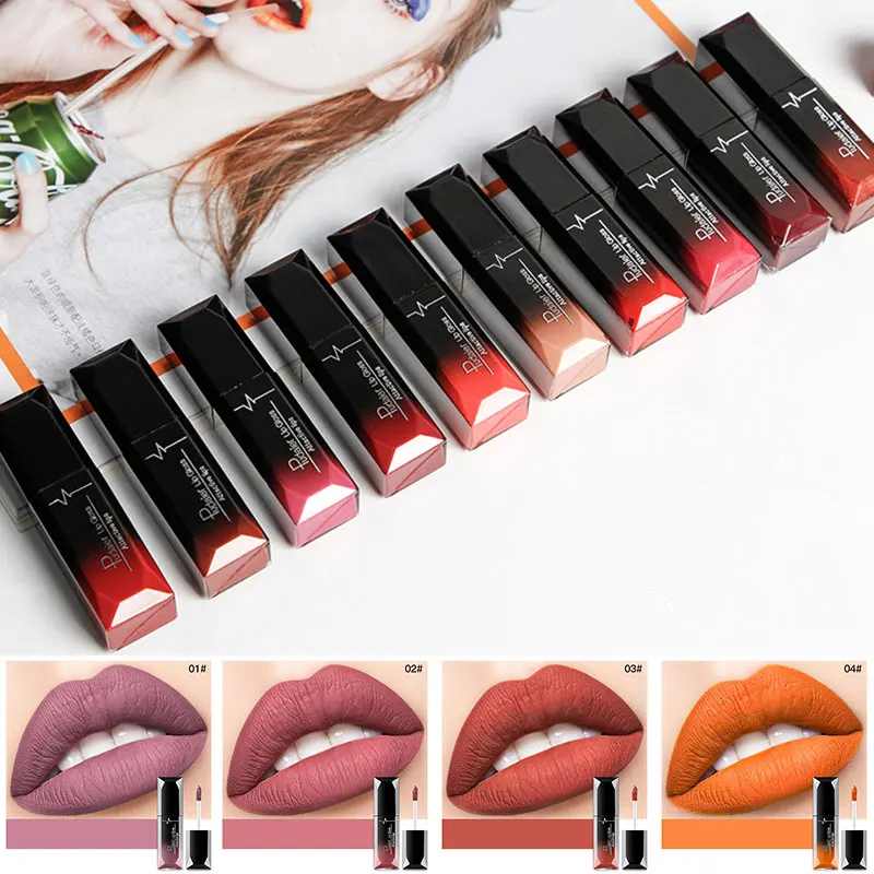 

Nude Lip Gloss Makeup Velvet Lip Glaze Long Lasting Liquid Lipstick Non-stick Cup Lip Beauty Moisturizing Red Nude Purple