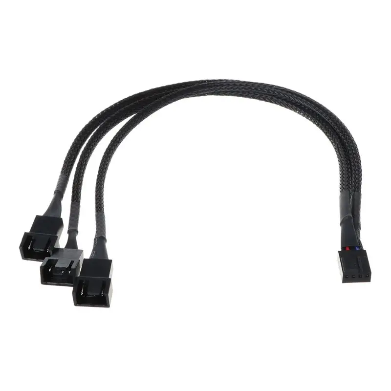 

B0KA 30CM 4Pin to 3 Ways Y Splitter Cable Fan 4 Pin to 3x4Pin/3Pin Extension Cable for PC Computer Laptop Accessories