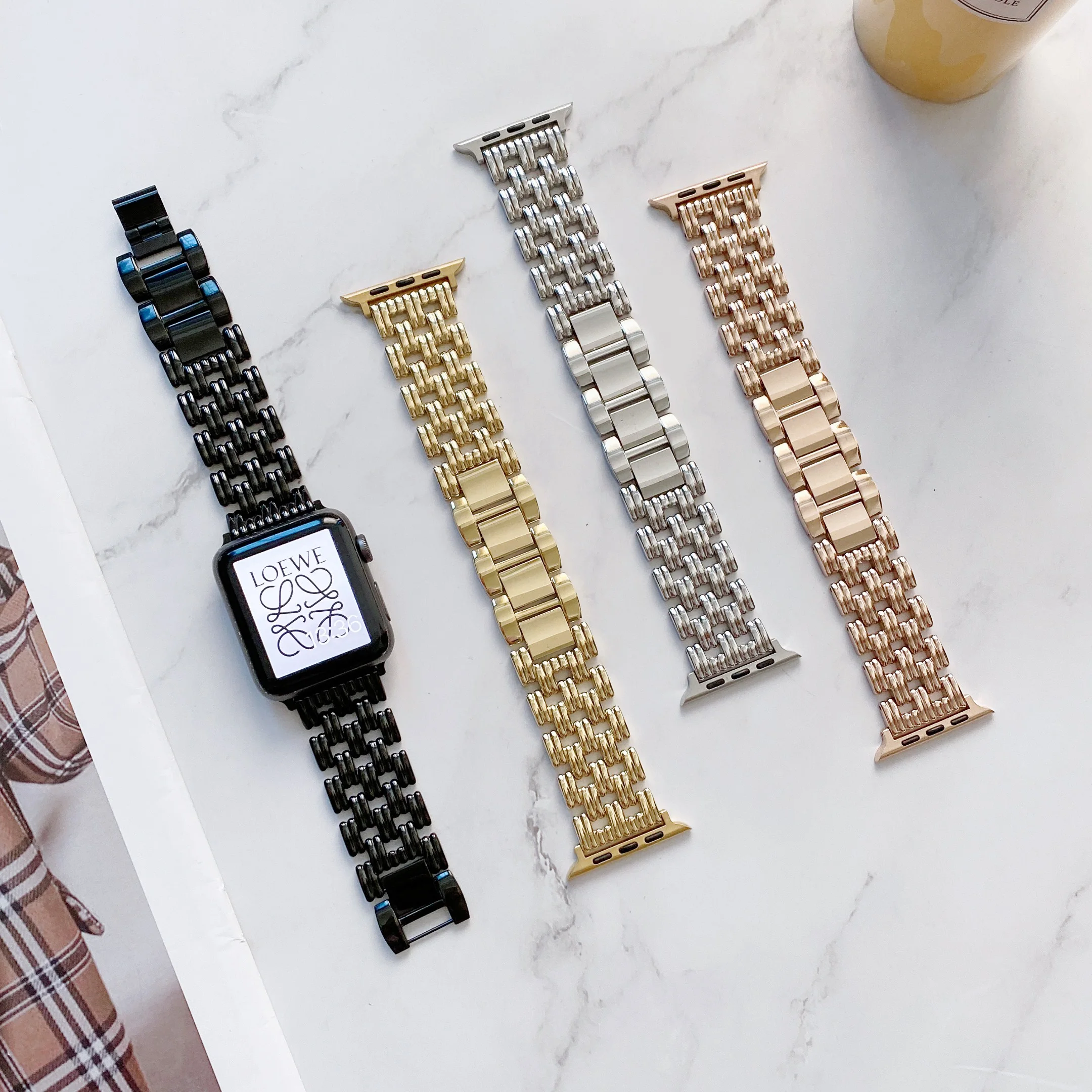 Luxury Bracelet Stainless Steel Strap For Apple Watch 8pro Band 49mm 45mm 41mm 44mm ultra iWatch Series 8 7 Belt Adjustable tool