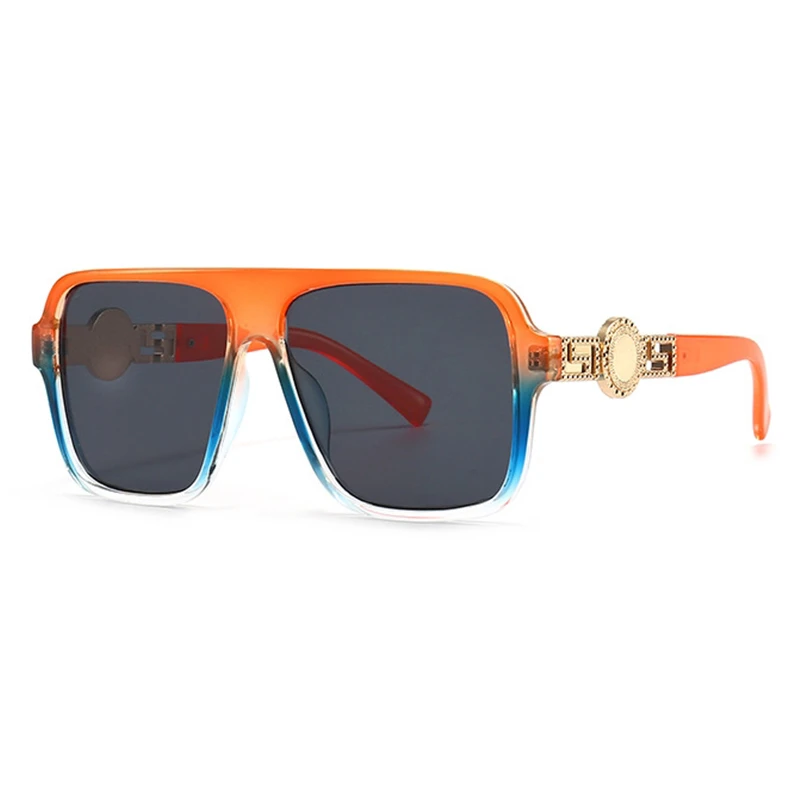 

Солнцезащитные очки-авиаторы женские большого размера UV400, модные популярные солнечные аксессуары в винтажной оправе с градиентными линза...