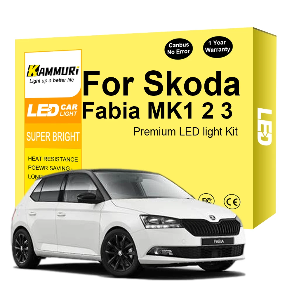 

Interior LED Bulb For 1990-2021 Skoda Fabia MK1 MK2 MK3 1 2 3 Sedan Combi Canbus Vehicle Bulb Indoor Dome Map Trunk Light Kit