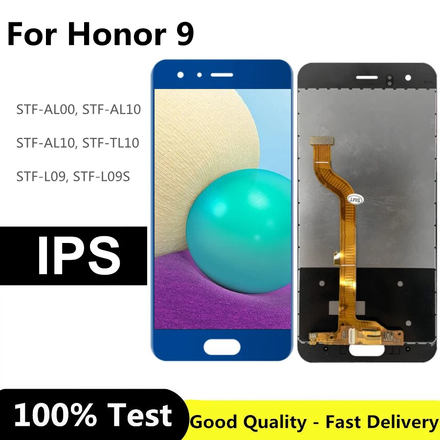 Купи Оригинальный ЖК-дисплей 5, 15 дюйма для Huawei Honor 9, сенсорный экран в сборе для Honor 9 Premium STF-L09 AL10 AL00 TL10 за 1,751 рублей в магазине AliExpress