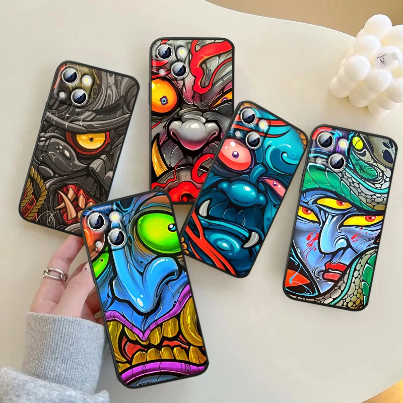 

Old Japanese Tradition For iPhone 14 13 12 11 Pro Max XS Max X XR 7 8 Plus 6S 5S Silicone Black Shell Phone Case
