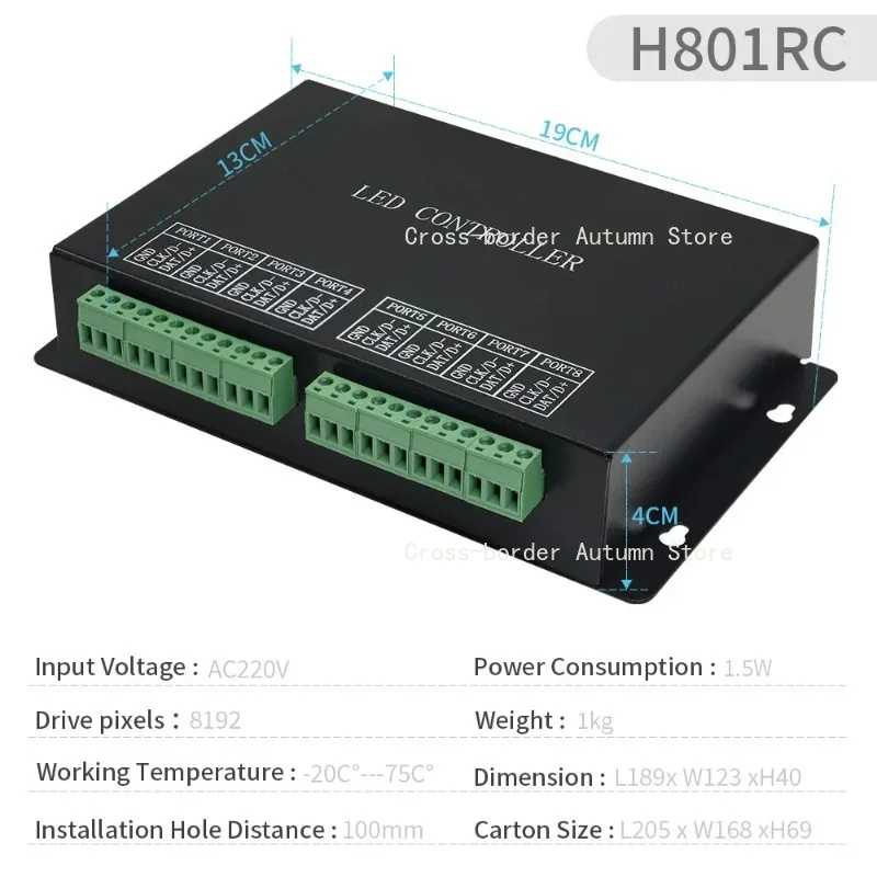 Фото Контроллер светодиодных пикселей H801RC H802RA Artnet Ethernet-SPI для WS2811 W2812B WS2815, программируемый контроллер освещения №2