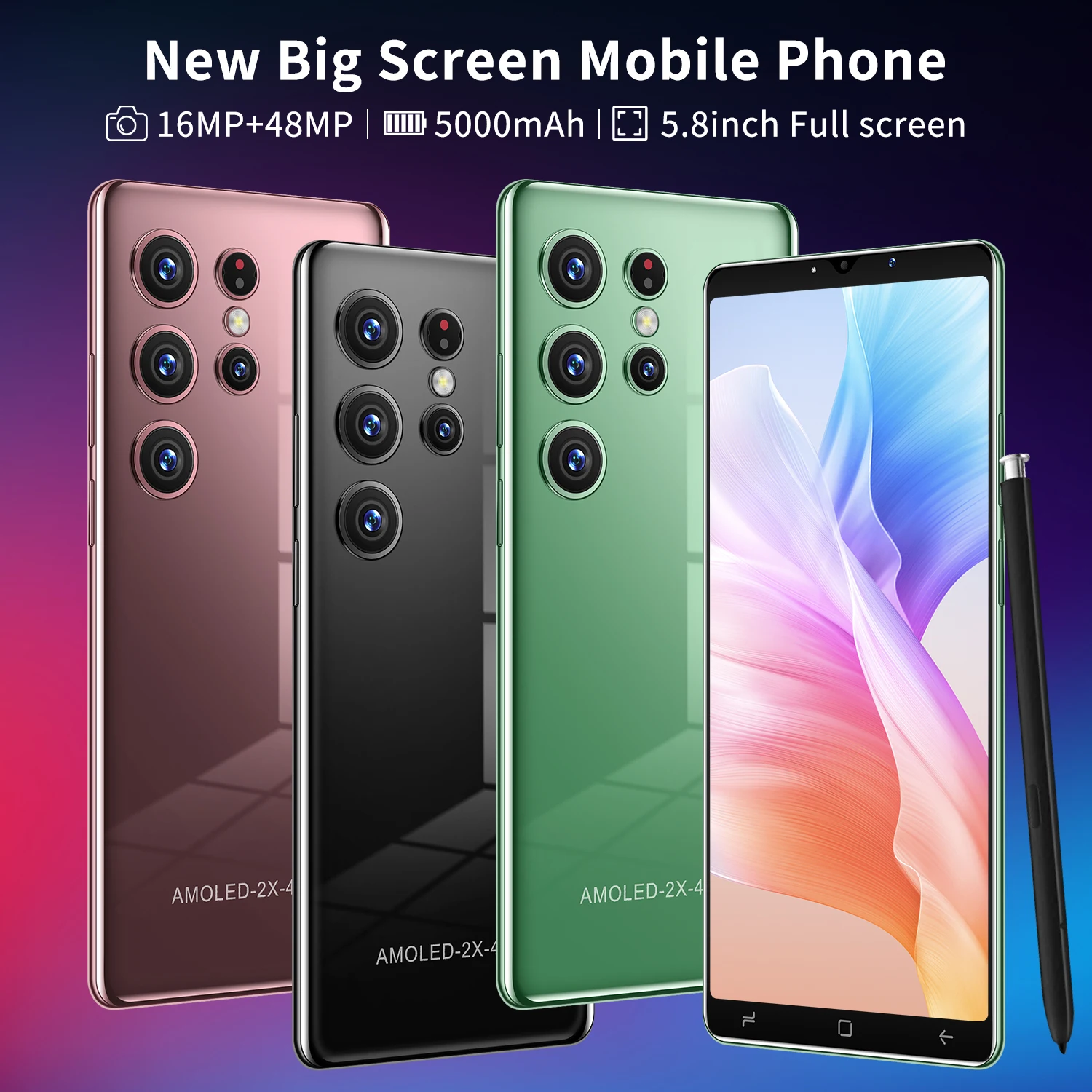 

Global Version S22 Ultra Andriod Smartphone 5.8 Inch 16G 512GB Celular 5G Dual Sim Phone 5000mAh Unlocked Mobile Phones