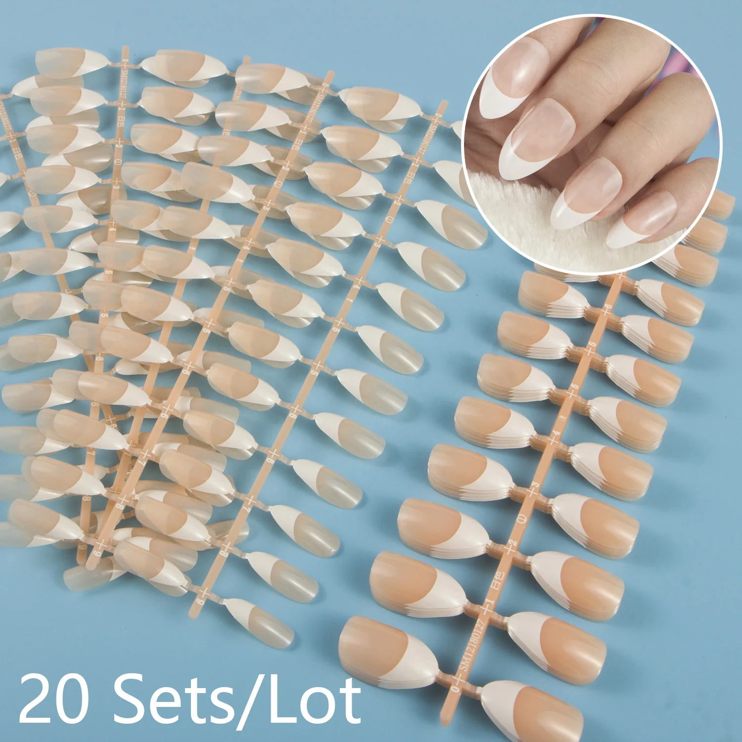 

20 Sets French False Stiletto Nail Press on Fake Nail Full Cover Short Length Nail DIY Cosas Para Unas Acrilicas Nail Supplies
