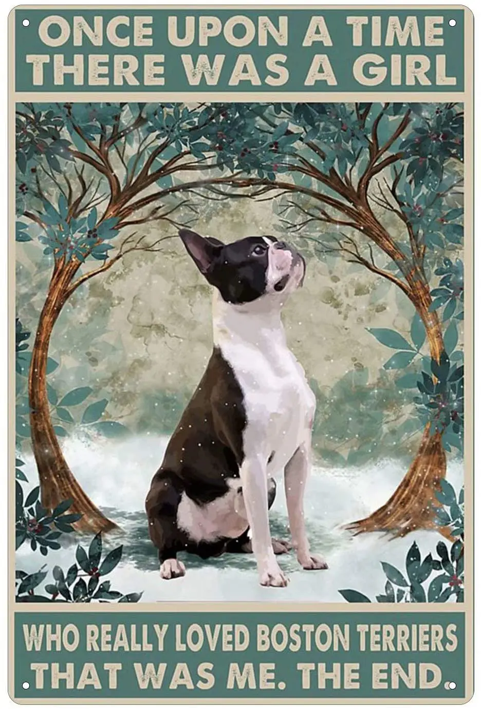 

French Fighting Dog Metal Tin Sign,Who Really Loved Boston Terriers Retro Poster Garage Kitchen Wall Plaque Home Decor Caf