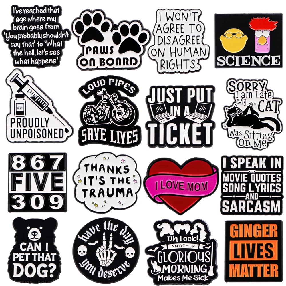 Заколка с рисунком Я люблю маму булавки для лацканов рюкзаков эмалированная