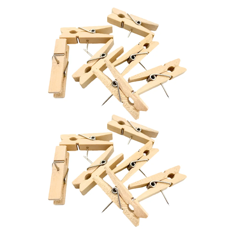 

20pcs Wooden Push Pin Thumbtack Pushpins Tacks for for Bulletin Board Photos