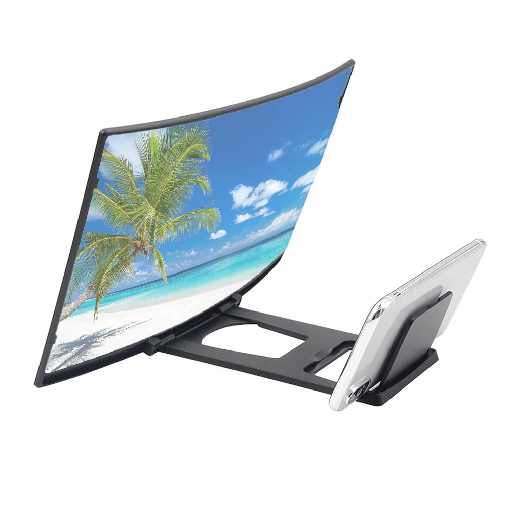 

Curved Magnifier Stand 12 inch Phone Screen Movie Video Display Rack Amplifying Bracket Mobile Phone Screen Desktop Tool