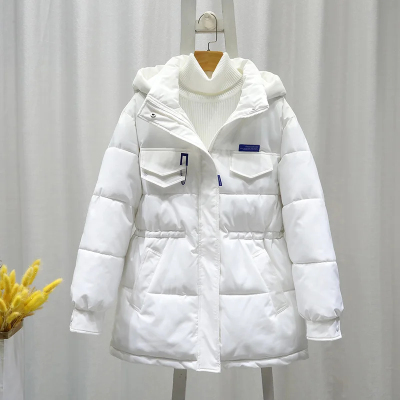 2022 New Women Fashion Winter Coat Slim Hooded Thicken Lady Warm Down Cotton Padded Jackets Outwear Parkas 2XL