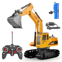 net red childrens 6 way remote control excavator alloy bucket construction vehicle boy toy model
