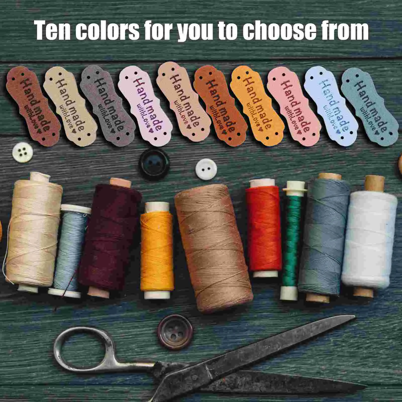 100 шт. этикетки DIY поделки сумка из искусственной кожи бирки цветные наклейки