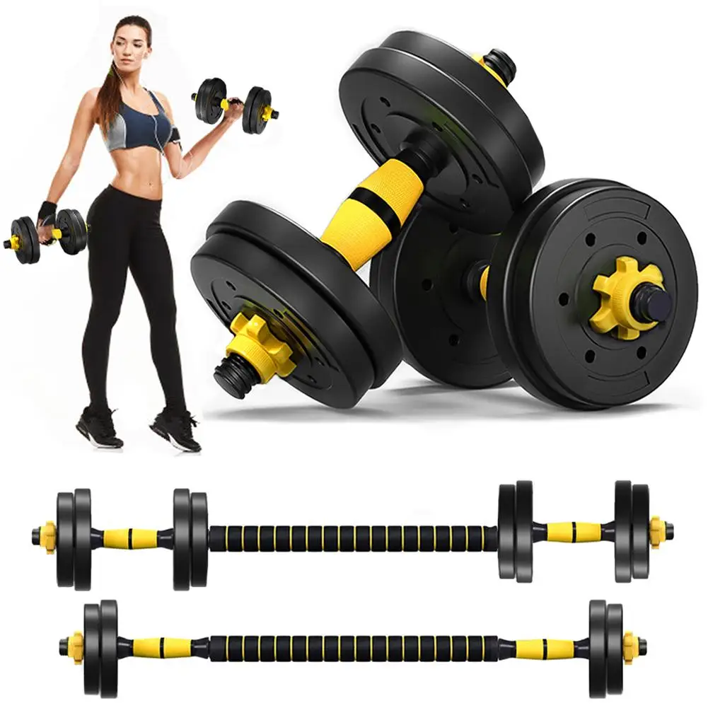 US Stock Adjustable Dumbbell Set 33 Lbs Barbell Weight Set With Connecting Rod For Home Gym Exercise For Men Women