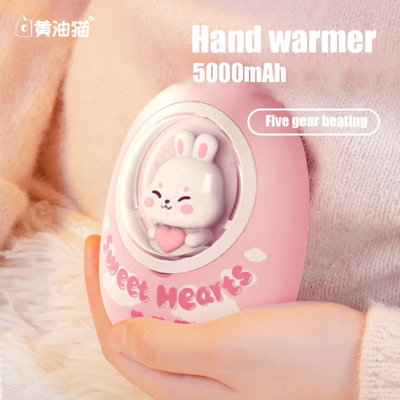 

Butter Cat Pink Rabbit Space Capsule Hand Warmer Portable Charging USB Breathing Lamp Anime Outdoor 5000mAh Mobile Power Gift