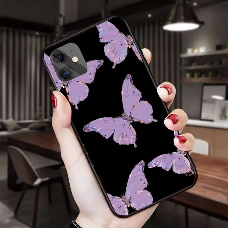 Прекрасный чехол для телефона с изображением бабочек для iPhone 11 12 13 Pro Max 5s 6s 7 8 Plus X Xr Xs Se 2020 Mini Cover