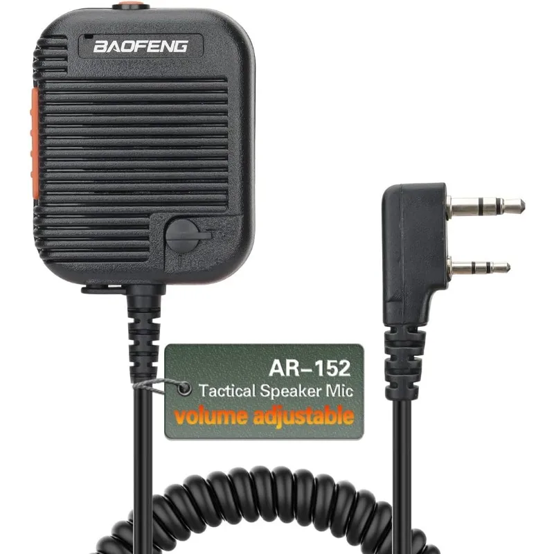 Фото Тактический динамик-микрофон BAOFENG UV-25 с регулировкой громкости, портативный, для GMRS 5RM, любительского радио, BF-F8HP, UV-5RH, GPS-радио (зеленый) №1
