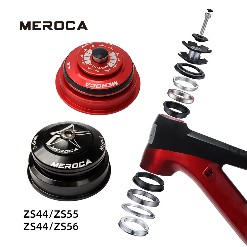 

MEROCA Bicycle Headset 1-1/8"-1-1/2" For Frame Headset Tapered/Straight Tube Fork Bearing MTB Mountain Road Bike Headset 44/56MM