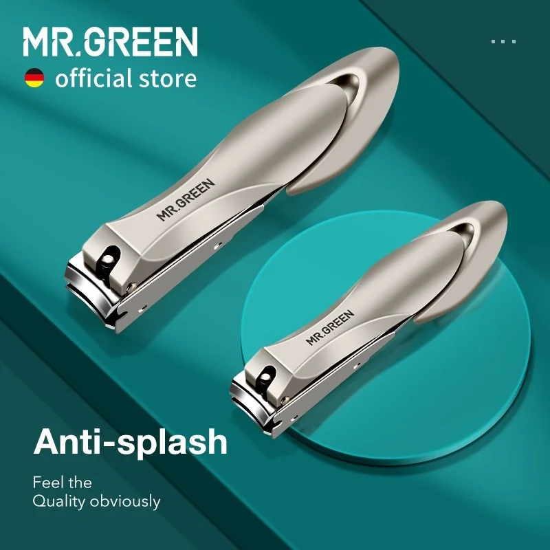 

MR.GREEN Nail Clippers Stainless Steel Anti Splash Fingernail Cutter Manicure Tools Bionics Design Nail Trimmer Pedicure Scissor