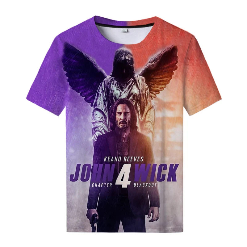 

Новинка 2023, Лидер продаж, футболка с 3D принтом John Wick, Модный повседневный топ с круглым вырезом и коротким рукавом в стиле унисекс