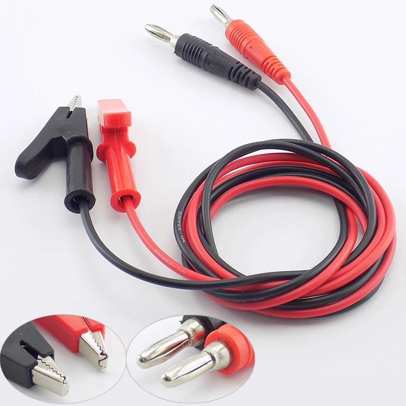 

1M Alligator Clip To Banana Plug Test Cable Wire For Probe Multimeter Double End Crocodile Electric DIY