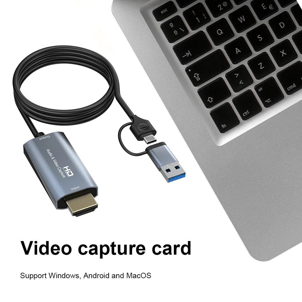

Карта видеозахвата с разъемом Type-C и поддержкой HDMI, USB 3,0, HD 1080P, 4K