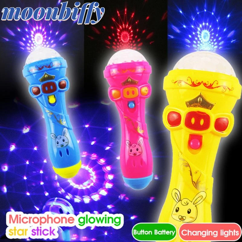 

Kids Toy LED Light Flashing Projection Microphone Torch Shape Kids Boy Girl Cute Glow Toy Gift Dropshipping funny gifts for kid