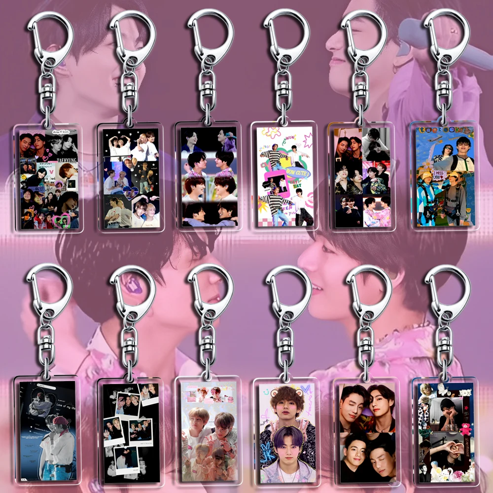5 см акриловый брелок Kpop Idol индивидуальный для ключей подвеска Vkook Teakooks милый