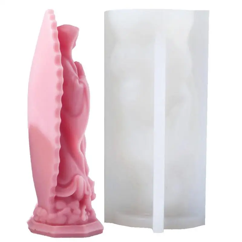 

Mother Mary Candle Mold 3D Silicone Molds For Wax Silicone Art Craft Baking Tools Cake Decoration Candy Chocolate Candle Mold