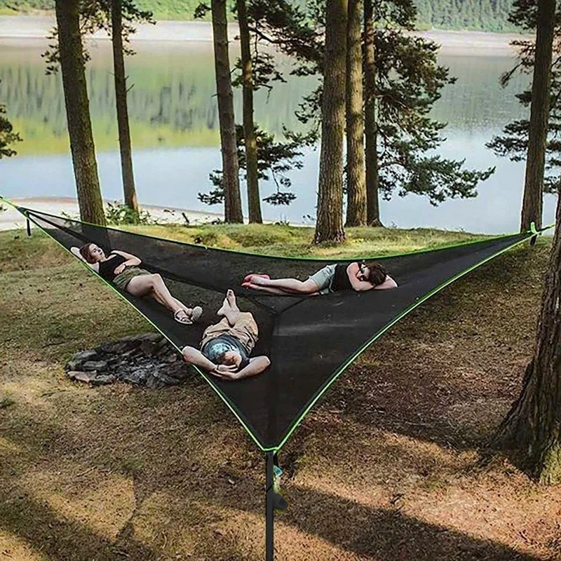 

Multi Person Tree Tents Portable Triangle Hammock Tree House Air Sky Tent Garden Giant Aerial Outdoor Camping Hanging Hammocks