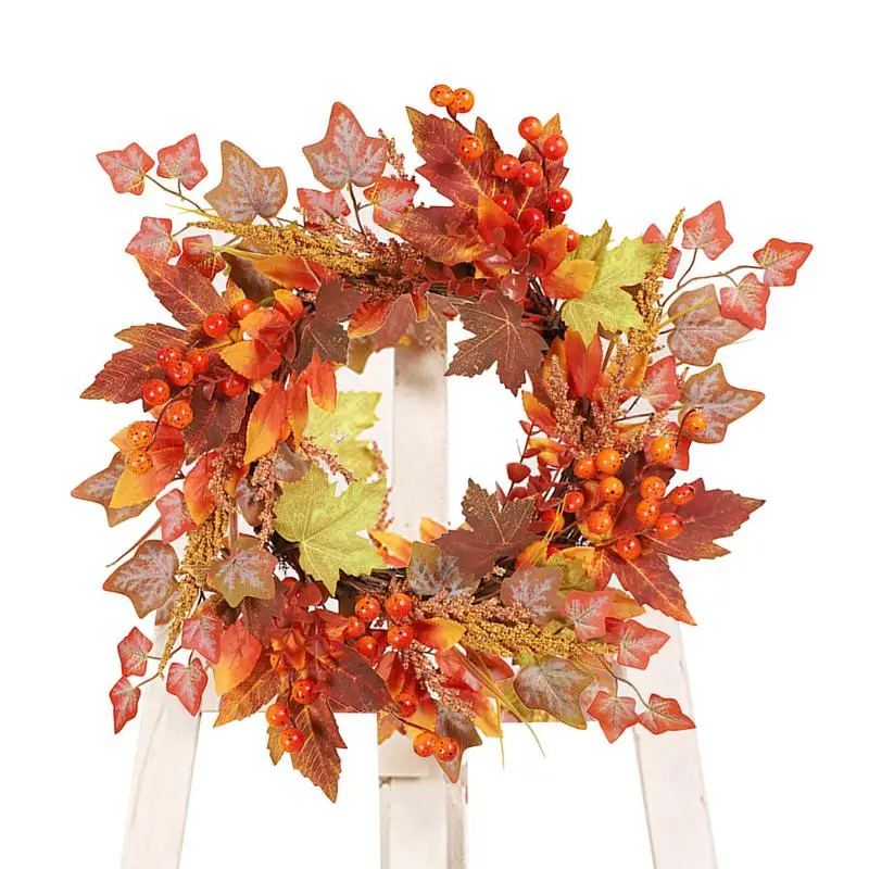 

Halloween Pumpkin Door Hang Ornament Wooden Artificial Plant Wreath For Autumn Fall Harvest Harvest Wreaths Festival Celebration