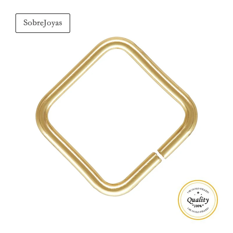 Квадратные кольца для прыжков с позолотой 14 карат золотым наполнением объемные