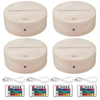 4pcs 3d night led light lamp base kit adjustable 16 colors 4 modes for child room bar hexagon style with remote controls