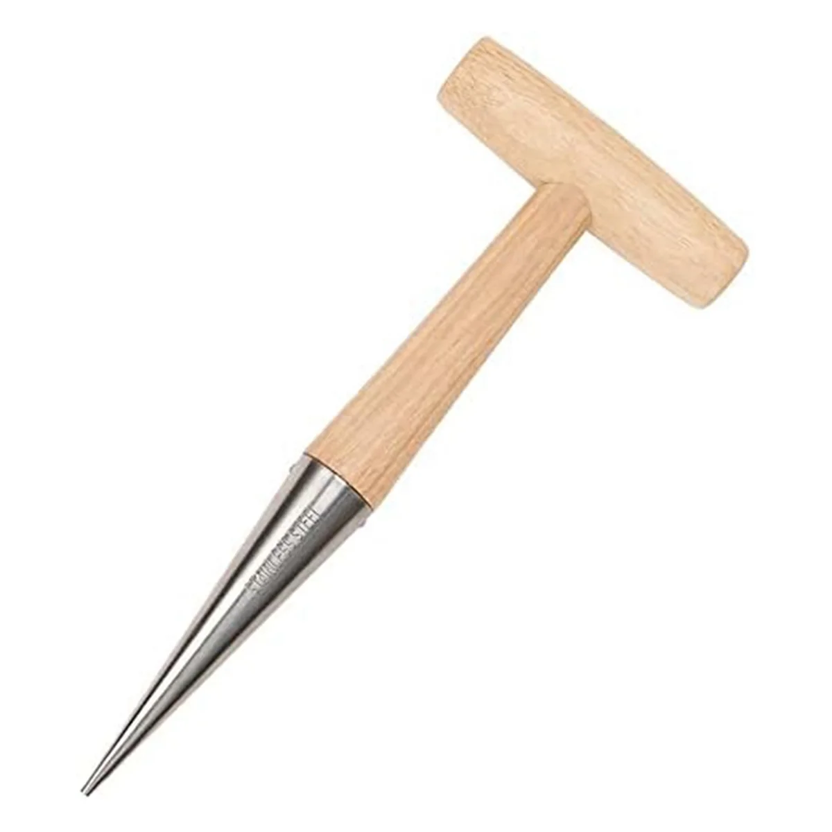 

Hand Dibber, Stainless Steel Sow Dibbler with Wood Handle, Garden Hole Punch Dibbler Tool for Planting Seeds & Bulbs