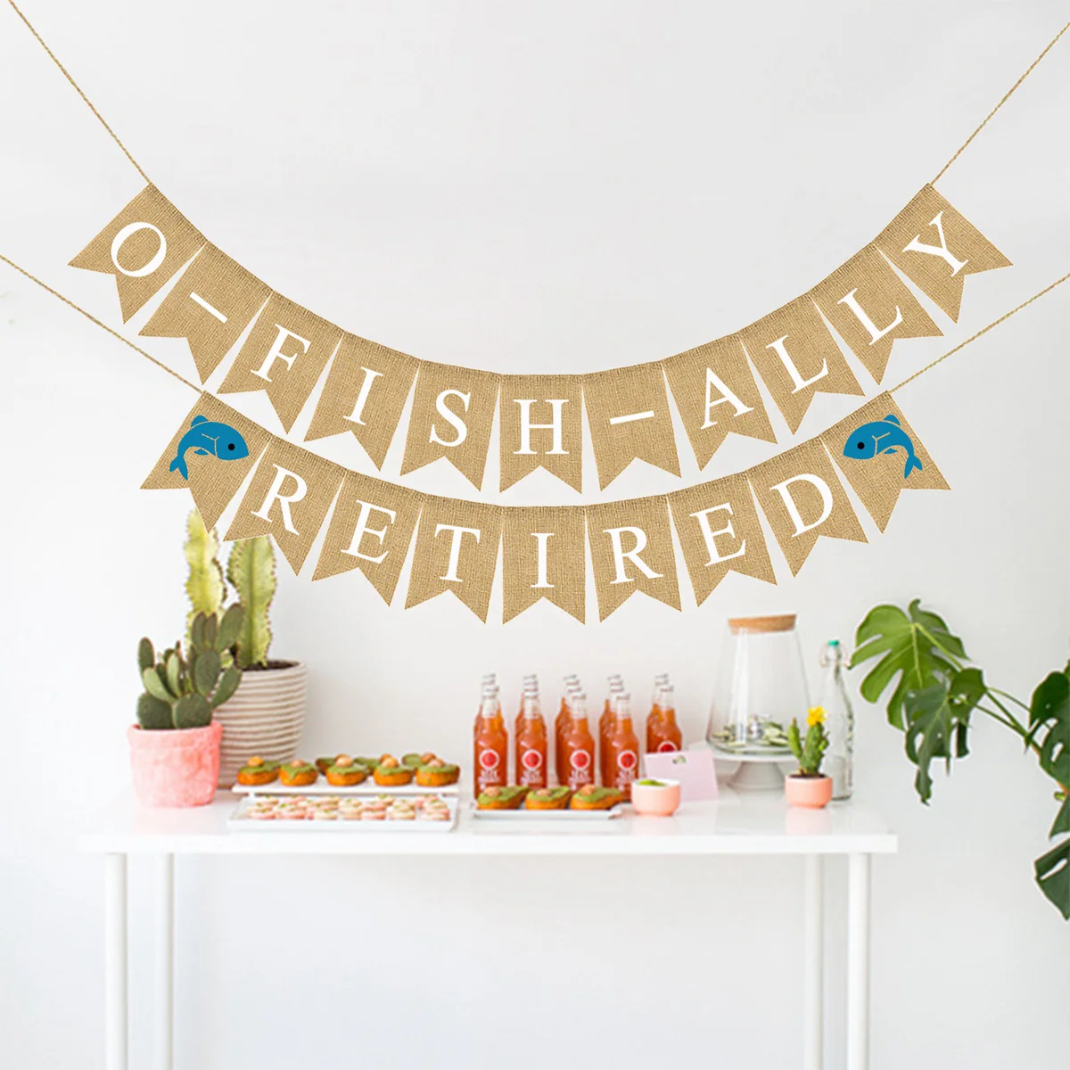 

Party Banner Retirement Retired Decorations Relaxation Bunting Burlap Garlandfish Ally Decor Supplies