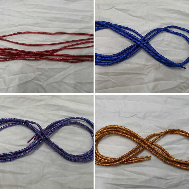 Colorful Round Shoe Laces Fashion Glitter Shoelaces For Athletic Running Sneakers Shoes Boot 40mm Width Shoelace Strings