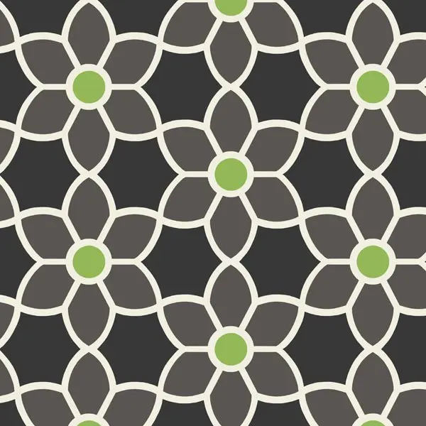 

Blossom Black Geometric Floral Wallpaper
