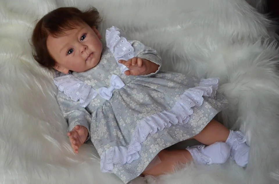 58CM Finished Doll Huxley Reborn Toddler Girl with High Quality 3D skin multiple Layers Painting Visible Veins