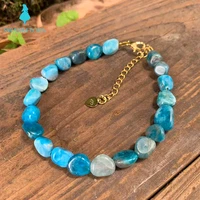 natural apatite bracelet crystal bracelet jewelry handmade stones blue wholesale healing energy gift lucky jewelry