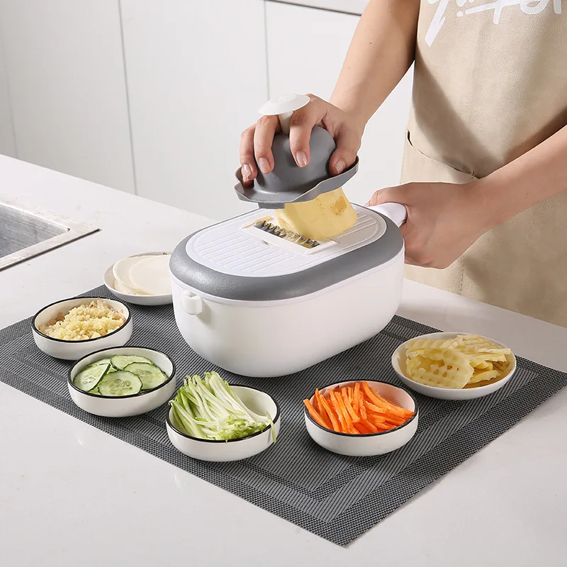 

Kitchen Washing And Cutting Integrated Grater Drain Basket Home Multifunction Fruit Vegetables Shred Slice Cleaning Storage Tool