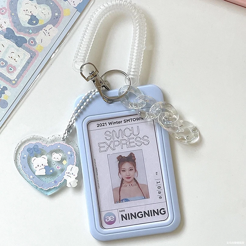 

Kpop Card Holder Cute Student ID Card Holder Stationery Work Bus Bank Photocard Holder Protective Case Pendant Card Holders