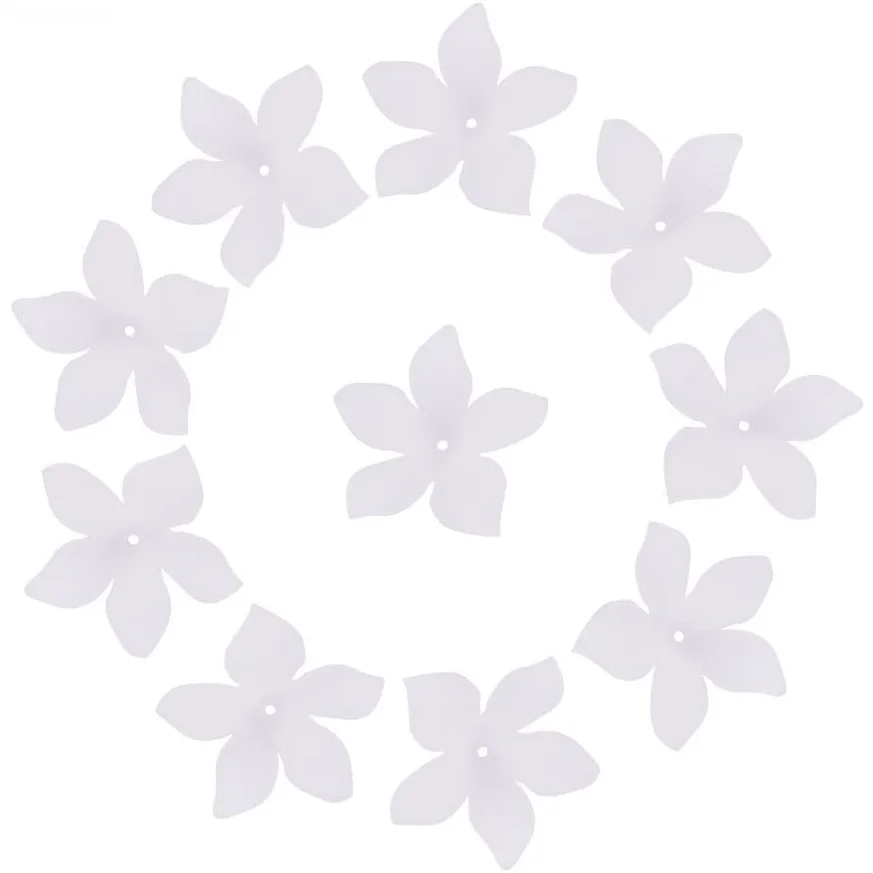 

500g Translucent Frosted Style Acrylic Flower Beads, Bracelet Necklace Spacer Loose Beads Charm Pendant Beads for Jewelry Making