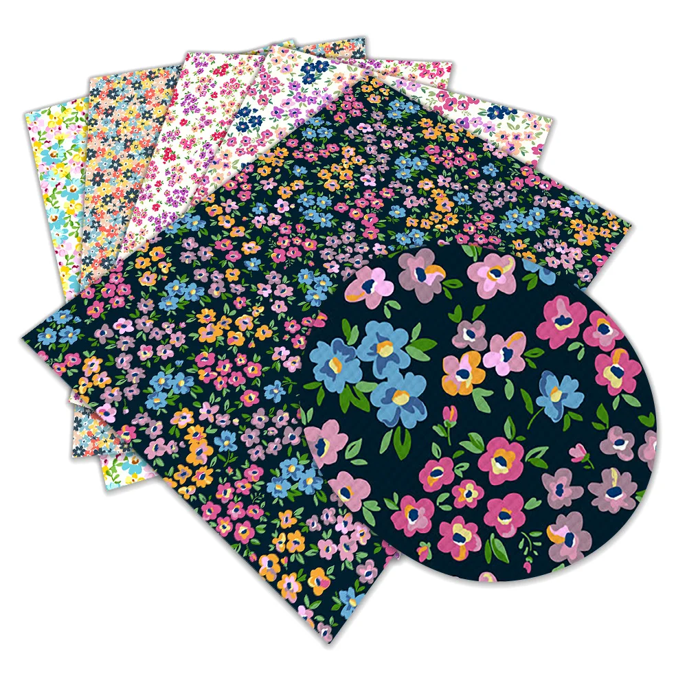 

136 x 30cm/Roll Floral Printed Faux Synthetic Leather PU Roll for DIY Handbag Luggage Home Decoration Handmade