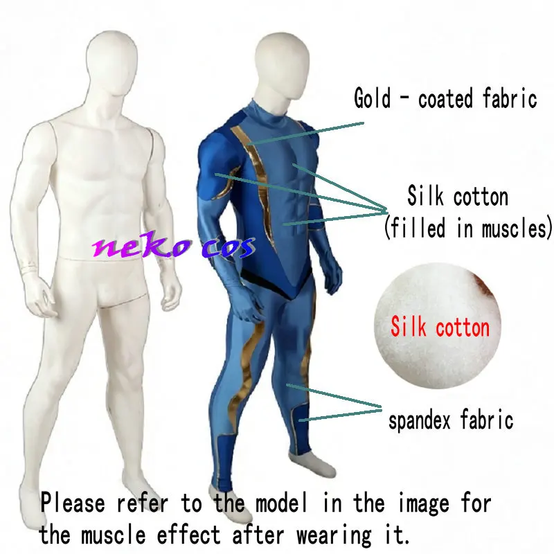 Фото Костюм для косплея Nekocos JoJo's Bizarre Adventure Star Platinum Muscle Zentai: облегающий комбинезон-боди №4