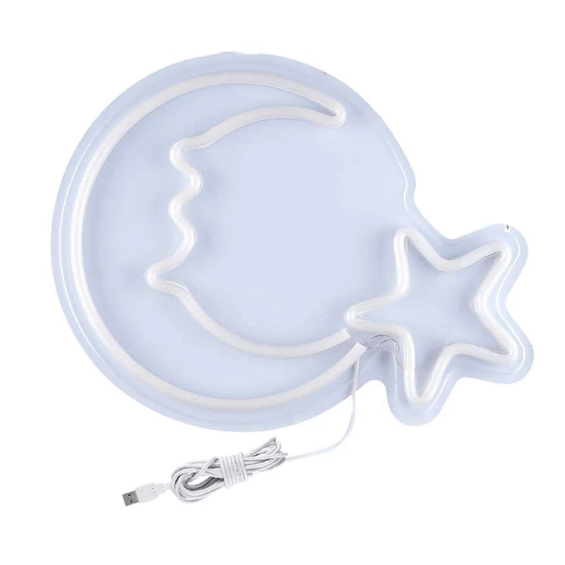 

Светодиодные неоновые вывески в форме Луны и звезды, декоративные настенные высветильник для украшения дома, спальни, гостиной, офиса, свад...