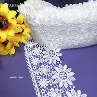 5yard sewing accessories ivory lace fabric ribbon beautiful diy women skirt dress decoration for home hollow out embroidery trim